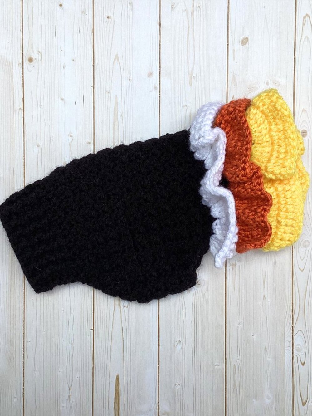 Handmade Crocheted Candy Corn Dress